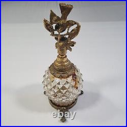 Vintage Matson Perfume Bottle K620 Bird Dogwood Footed Ormulu