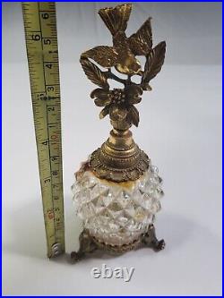 Vintage Matson Perfume Bottle K620 Bird Dogwood Footed Ormulu