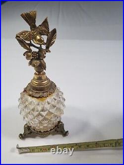 Vintage Matson Perfume Bottle K620 Bird Dogwood Footed Ormulu