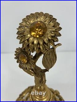 Vintage Matson Sunflower Perfume Bottle Ormolu Hollywood Regency