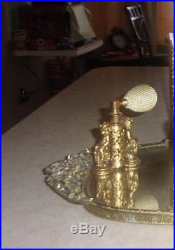 Vintage Matson Vanity Mirror 2 Perfume Bottle Trinket Box Tissue Box EXCEPTIONA