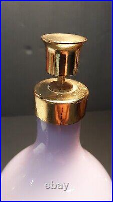 Vintage Mcm Lavender With White foot Opaline Perfume Bottle withpush spray 11 Tall