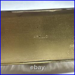 Vintage Metal Apollo Holder Caddy with 3 Glass Perfume Bottles Glass Dip Sticks