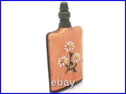 Vintage Metal Dual Side Orange Floral Enamel Work Perfume Scent Bottle