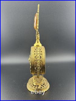 Vintage Mid-century Filigree Perfume Bottle -jeweled Stopper-ornate