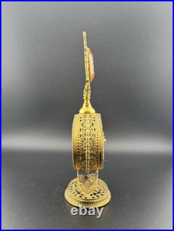 Vintage Mid-century Filigree Perfume Bottle -jeweled Stopper-ornate