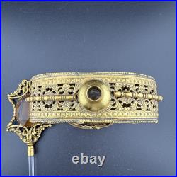Vintage Mid-century Filigree Perfume Bottle -jeweled Stopper-ornate
