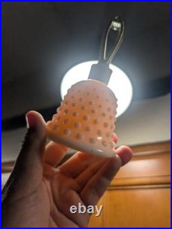 Vintage Milk Glass Hobnail Bell Perfume Bottle Decanter Avon Collectible 1973