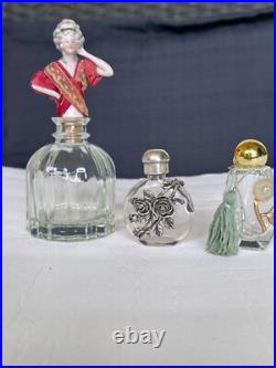 Vintage Miniature Perfume Bottles Marie Antoinette and Flowers Bouquet set of 3