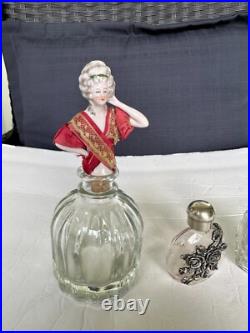 Vintage Miniature Perfume Bottles Marie Antoinette and Flowers Bouquet set of 3