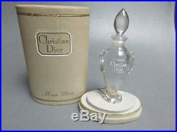 Vintage Miss Dior France 1oz. Urn Perfume bottle with gray box label Baccarat