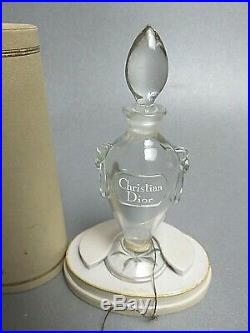 Vintage Miss Dior France 1oz. Urn Perfume bottle with gray box label Baccarat