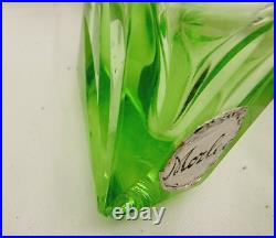 Vintage Morlee Czech Cut Crystal Green One Uranium Perfume Bottles AS IS