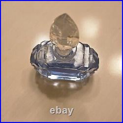 Vintage Morlee Czech Perfume Bottle Blue Cut Glass Crystal Diamond Stopper'20s