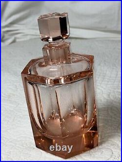 Vintage Moser Cut Crystal Rosalin Stoppered Perfume Bottle