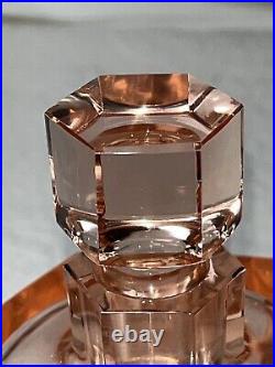 Vintage Moser Cut Crystal Rosalin Stoppered Perfume Bottle