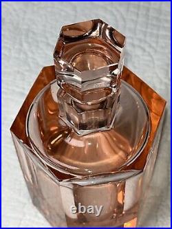 Vintage Moser Cut Crystal Rosalin Stoppered Perfume Bottle