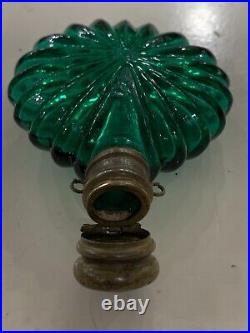 Vintage Mould Green Glass Perfume bottle Rare Antique Star Shaped