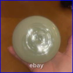 Vintage Murano Archimede Seguso Jade Green Glass Jadeite Perfume Bottle Set Of 2