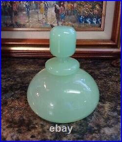 Vintage Murano Glass 4 Jade Green Alabastro Perfume Bottle