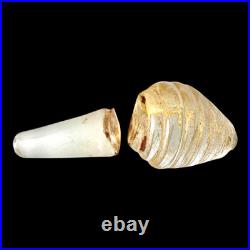 Vintage Murano Green Gold Leaf Glass Perfume Bottle (Attr Barovier & Toso)