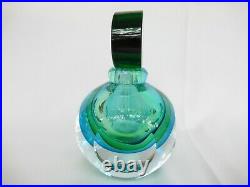 Vintage Murano Italian Art Glass Sommerso Bull's Eye Perfume Bottle