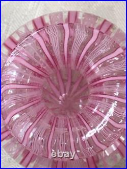 Vintage Murano Perfume Bottle Venetian Art Glass with Stopper Pink Gold TRK# F/S
