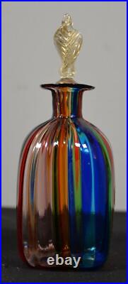 Vintage Murano Studio Rainbow Glass Perfume bottle Italy Sticker Stopper Vintage Murano Studio Rainbow Glass Perfume bottle Italy Sticker Stopper