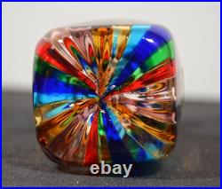 Vintage Murano Studio Rainbow Glass Perfume bottle Italy Sticker Stopper Vintage Murano Studio Rainbow Glass Perfume bottle Italy Sticker Stopper