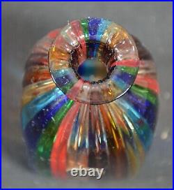 Vintage Murano Studio Rainbow Glass Perfume bottle Italy Sticker Stopper Vintage Murano Studio Rainbow Glass Perfume bottle Italy Sticker Stopper