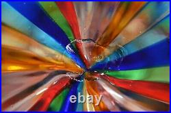 Vintage Murano Studio Rainbow Glass Perfume bottle Italy Sticker Stopper Vintage Murano Studio Rainbow Glass Perfume bottle Italy Sticker Stopper