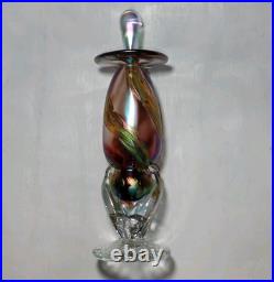 Vintage Mynatt Perfume Bottle Vase Signed Glass Hand Blown