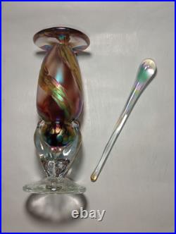 Vintage Mynatt Perfume Bottle Vase Signed Glass Hand Blown