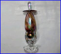 Vintage Mynatt Perfume Bottle Vase Signed Glass Hand Blown