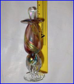 Vintage Mynatt Perfume Bottle Vase Signed Glass Hand Blown