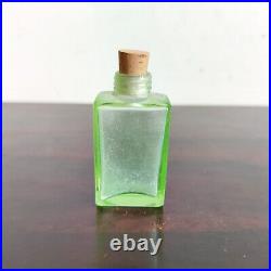 Vintage Neon Green Glass Perfume Bottle Old Decorative Collectible