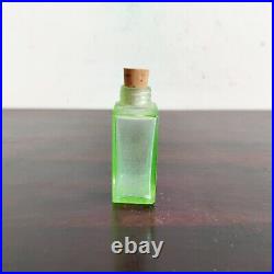 Vintage Neon Green Glass Perfume Bottle Old Decorative Collectible
