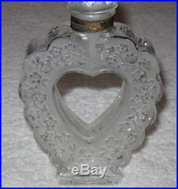 Vintage Nina Ricci Coeur Joie Lalique Perfume Bottle 2.7 OZ Open/Empty 6 Ht