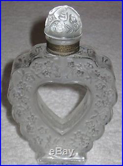 Vintage Nina Ricci Coeur Joie Lalique Perfume Bottle 2.7 OZ Open/Empty 6 Ht