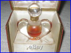 Vintage Nina Ricci Farouche Lalique Crystal Perfume Bottle/Box 1 OZ 1/3 Full