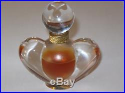 Vintage Nina Ricci Farouche Lalique Crystal Perfume Bottle Heart 1 OZ 2/3 Full