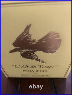 Vintage Nina Ricci L' Air Du Temps Parfum Lalique Dove Bottle 1/2 Fl Oz