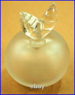 Vintage Nina Ricci Lalique France Frosted Crystal Pomme Perfume Bottle Signed