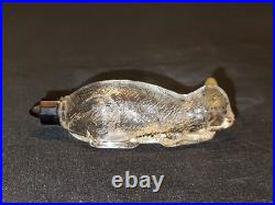 Vintage Old Cat Shape Glass Perfume Bottle Betty Bop France Collectible 1930 #2