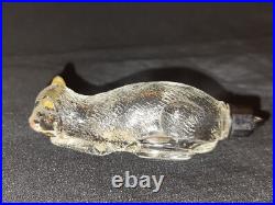 Vintage Old Cat Shape Glass Perfume Bottle Betty Bop France Collectible 1930 #2