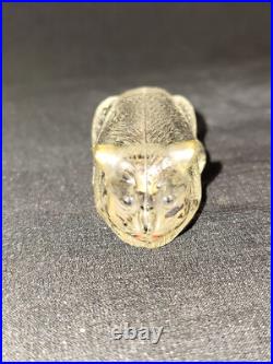 Vintage Old Cat Shape Glass Perfume Bottle Betty Bop France Collectible 1930 #2