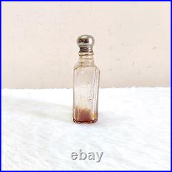 Vintage Old Clear Perfume Glass Bottle Brass Cap Rare Decorative Props G658