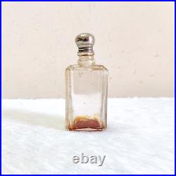 Vintage Old Clear Perfume Glass Bottle Brass Cap Rare Decorative Props G658