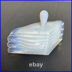 Vintage Opalescent Glass Perfume Bottle Art Deco Style Signed Benzer Gilvey 1990