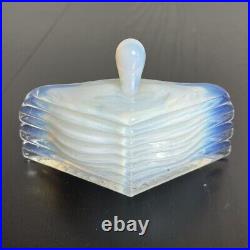 Vintage Opalescent Glass Perfume Bottle Art Deco Style Signed Benzer Gilvey 1990